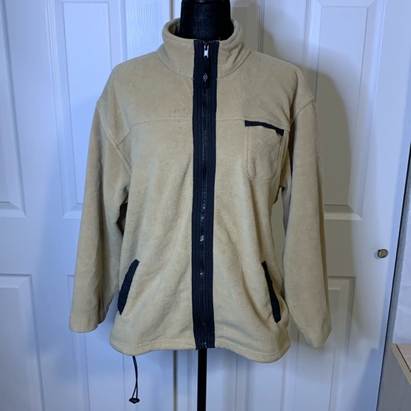 Alpine Tek Beige Fleece Zip Up Sweater - Picture 1 of 7